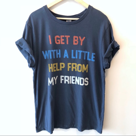 Junk Food Clothing Shirts Nwt Junk Food Beatles Lyrics T Shirt Sz M Blue Poshmark